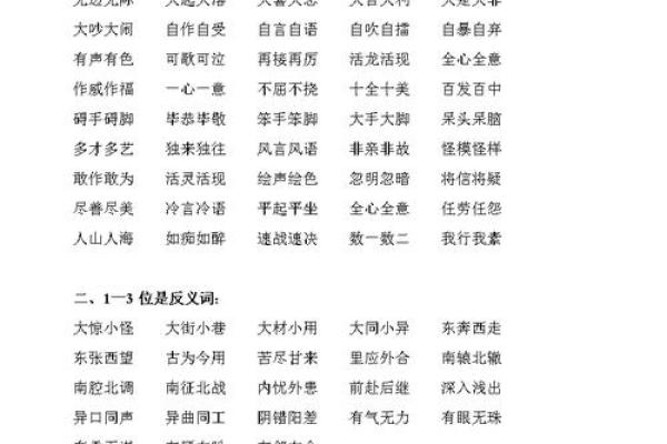 四字成语大全及其应用解析